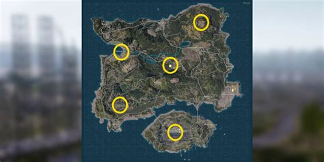 PUBG Erangel map and the best places to drop in for loot.